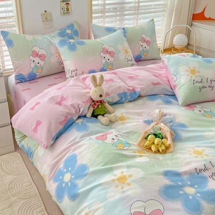 91家纺网 家纺一手货源 找家纺 （总）N先生 2025全棉13372卡通小清新系列四件套（提供买家秀）