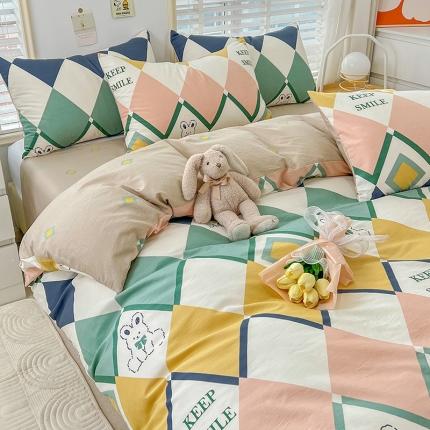 91家纺网 家纺一手货源 找家纺 （总）N先生 2025全棉13372卡通小清新系列四件套（提供买家秀）