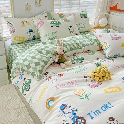 91家纺网 家纺一手货源 找家纺 （总）N先生 2025全棉13372卡通小清新系列四件套（提供买家秀）