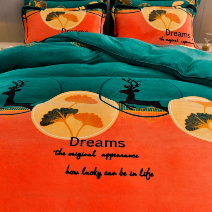 91家纺网 家纺一手货源 找家纺 馨梦缘 2025直播爆款8.5斤牛奶绒四件套加厚保暖床裙金貂绒 梦幻人生