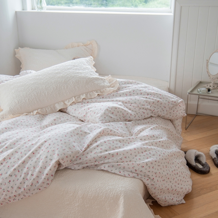 91家纺网 家纺一手货源 找家纺 洋铭区 2023新款全棉单品被套 粉玫瑰