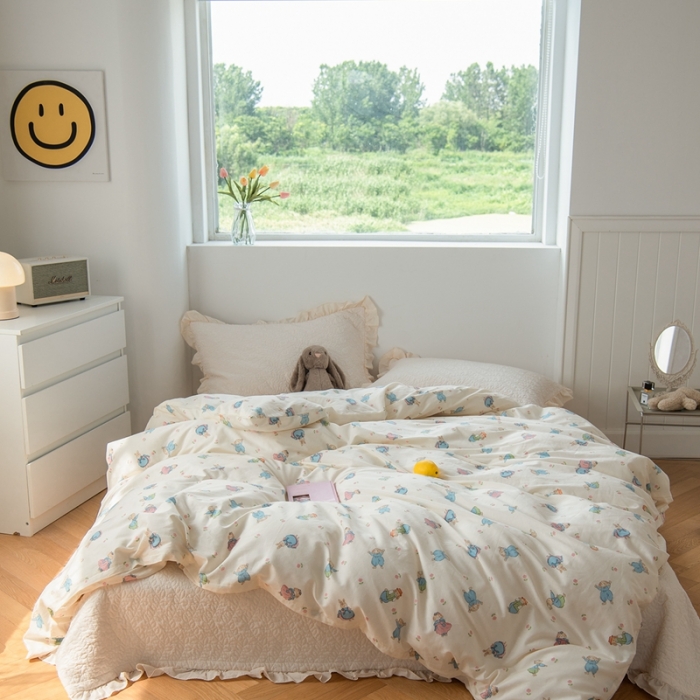 91家纺网 家纺一手货源 找家纺 洋铭区 2023新款全棉单品被套 公主小兔