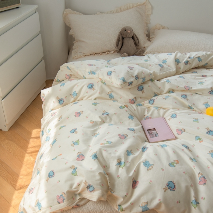 91家纺网 家纺一手货源 找家纺 洋铭区 2023新款全棉单品被套 公主小兔