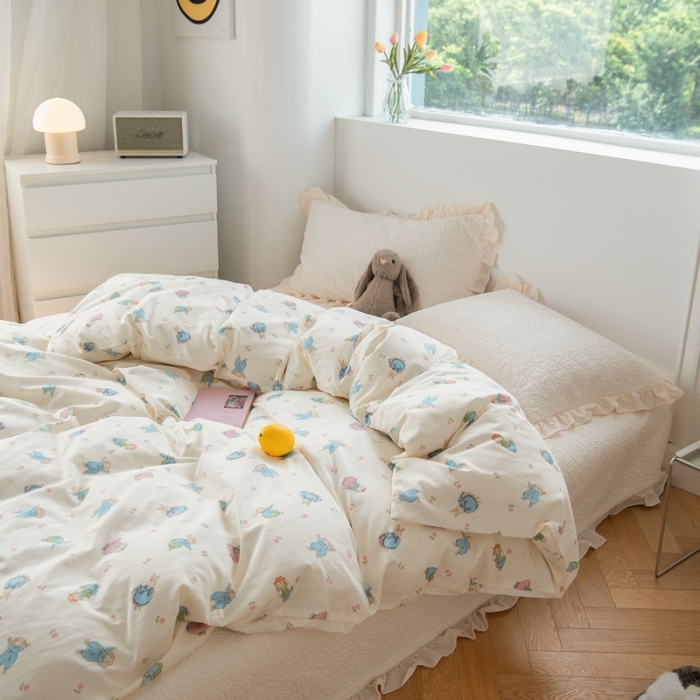 91家纺网 家纺一手货源 找家纺 洋铭区 2023新款全棉单品被套 公主小兔