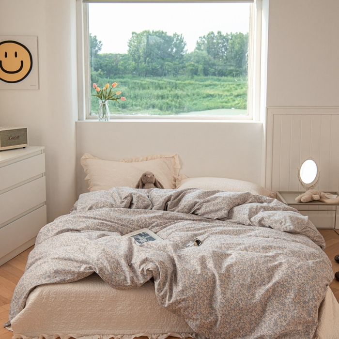 91家纺网 家纺一手货源 找家纺 洋铭区 2023新款全棉单品被套 兰甘菊