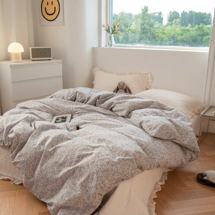 91家纺网 家纺一手货源 找家纺 洋铭区 2023新款全棉单品被套 兰甘菊