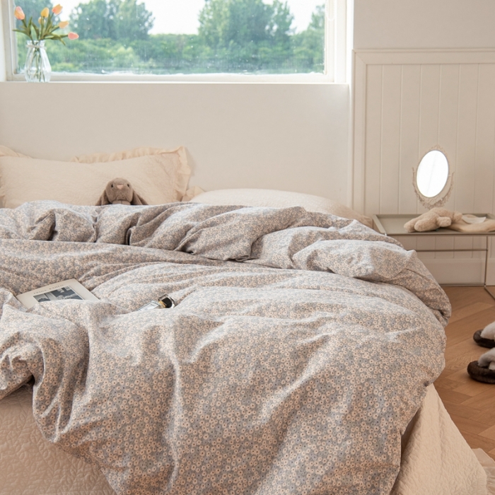 91家纺网 家纺一手货源 找家纺 洋铭区 2023新款全棉单品被套 兰甘菊