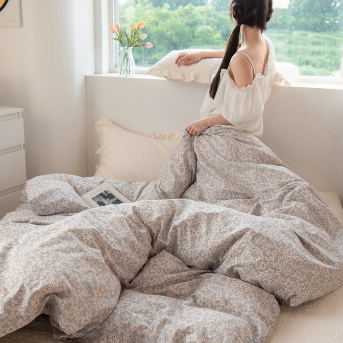 91家纺网 家纺一手货源 找家纺 洋铭区 2023新款全棉单品被套 兰甘菊