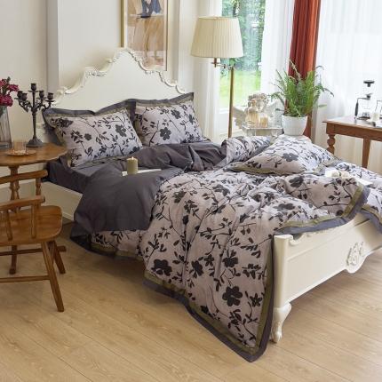 91家纺网 家纺一手货源 找家纺 由丽 2025年7月数码印花新花型 安忆-黑