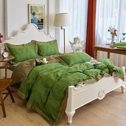 91家纺网 家纺一手货源 找家纺 由丽 2025年7月数码印花新花型 摩洛哥-绿