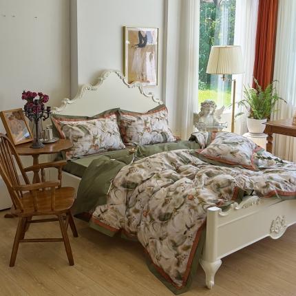 91家纺网 家纺一手货源 找家纺 由丽 2025年7月数码印花新花型 芷烟-绿