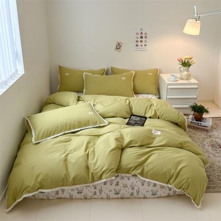 91家纺网 家纺一手货源 找家纺 婳庭 2023新款全棉印花流苏四件套 春日