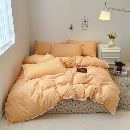 91家纺网 家纺一手货源 找家纺 婳庭 2023新款全棉印花流苏四件套 南瓜