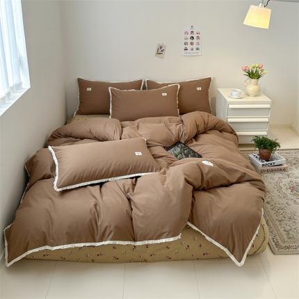 91家纺网 家纺一手货源 找家纺 婳庭 2023新款全棉印花流苏四件套 晚香