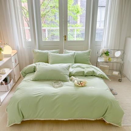 91家纺网 家纺一手货源 找家纺 婳庭 2023新款全棉印花流苏四件套-场景二 橘彩