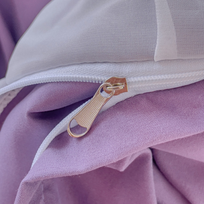 91家纺网 家纺一手货源 找家纺 靓生活 2023新款韩版花边水洗磨毛床裙四件套 紫色