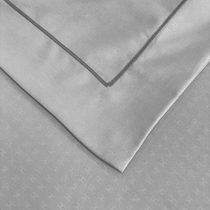 91家纺网 家纺一手货源 找家纺 靓生活 2023新款欧曼系列锦棉提花刺绣四件套 欧曼-灰色