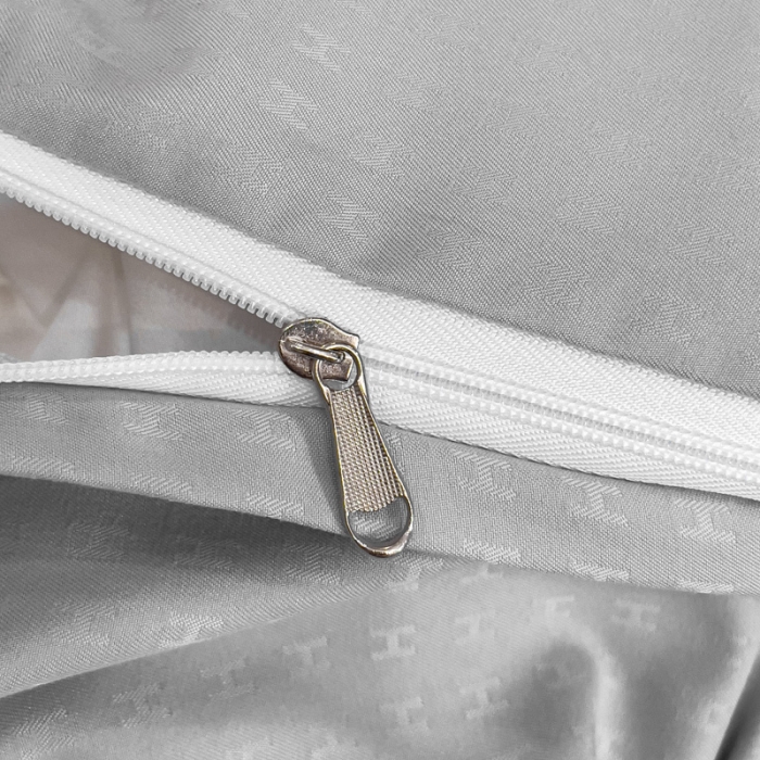 91家纺网 家纺一手货源 找家纺 靓生活 2023新款欧曼系列锦棉提花刺绣四件套 欧曼-灰色