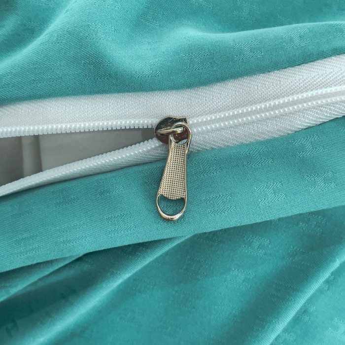 91家纺网 家纺一手货源 找家纺 靓生活 2023新款欧曼系列锦棉提花刺绣四件套 欧曼-玛瑙绿