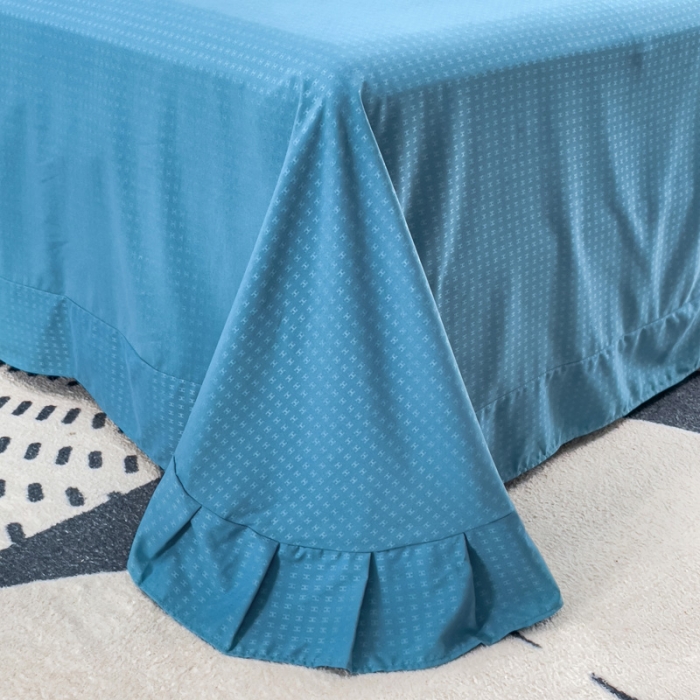 91家纺网 家纺一手货源 找家纺 靓生活 2023新款欧曼系列锦棉提花刺绣四件套 欧曼-梦之蓝