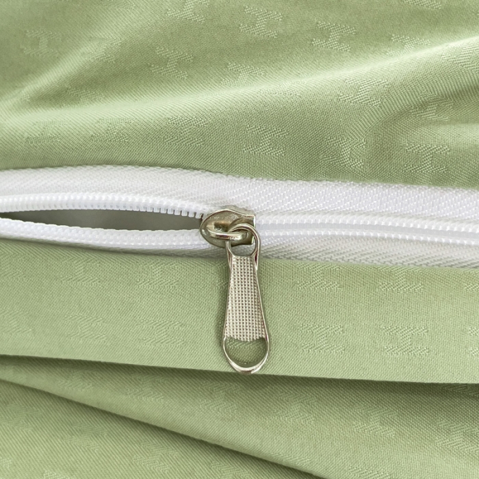 91家纺网 家纺一手货源 找家纺 靓生活 2023新款欧曼系列锦棉提花刺绣四件套 欧曼-浅绿