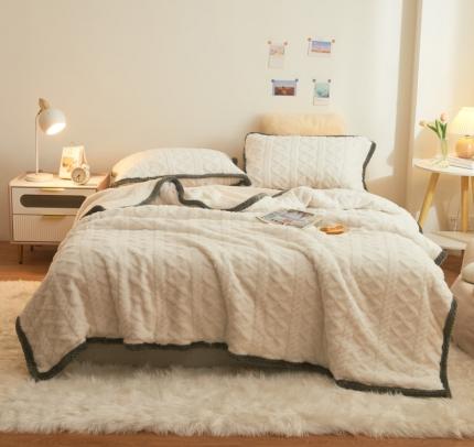 91家纺网 家纺一手货源 找家纺 （总）好梦缘 2023新款柔软塔芙绒提花毛毯