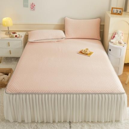 91家纺网 家纺一手货源 找家纺 （总）好梦缘 2023新款冰豆豆凉席床裙款三件套