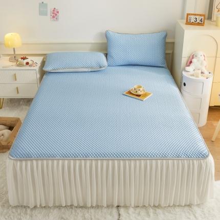 91家纺网 家纺一手货源 找家纺 （总）好梦缘 2023新款冰豆豆凉席床裙款三件套