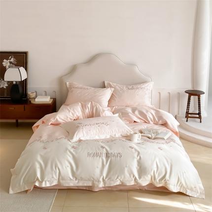 91家纺网 家纺一手货源 找家纺 （总）MIU缪家居 2023新款100支全棉提花四件套-丝绒玫瑰