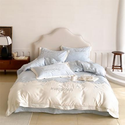 91家纺网 家纺一手货源 找家纺 （总）MIU缪家居 2023新款100支全棉提花四件套-丝绒玫瑰