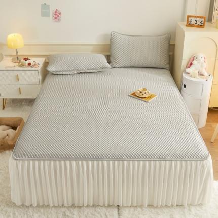 91家纺网 家纺一手货源 找家纺 （总）好梦缘 2023新款冰豆豆凉席床裙款三件套