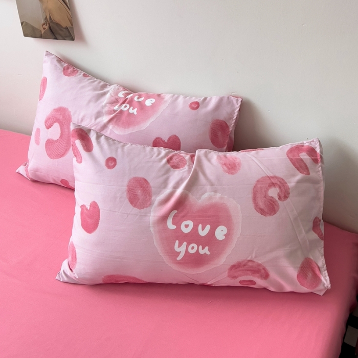 91家纺网 家纺一手货源 找家纺 海岛哥哥 2023新款大眼睛超柔水洗棉系列四件套 大眼睛-粉豹纹