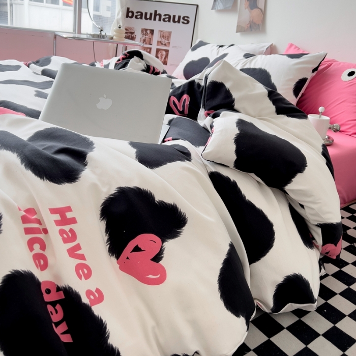 91家纺网 家纺一手货源 找家纺 海岛哥哥 2023新款大眼睛超柔水洗棉系列四件套 大眼睛-绒朵