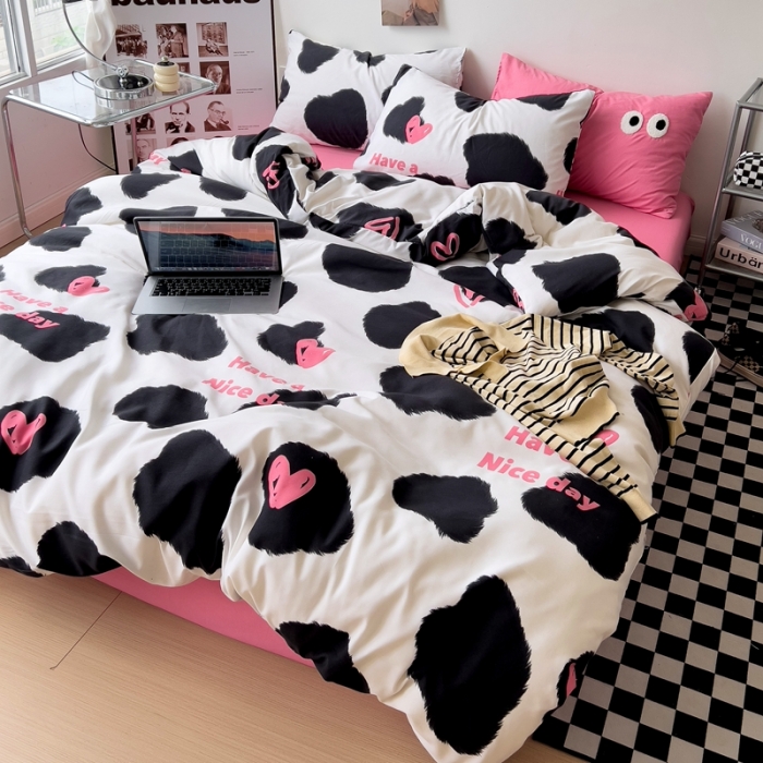 91家纺网 家纺一手货源 找家纺 海岛哥哥 2023新款大眼睛超柔水洗棉系列四件套 大眼睛-绒朵