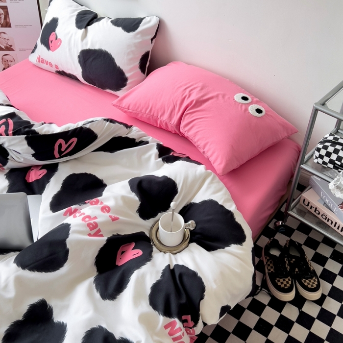 91家纺网 家纺一手货源 找家纺 海岛哥哥 2023新款大眼睛超柔水洗棉系列四件套 大眼睛-绒朵