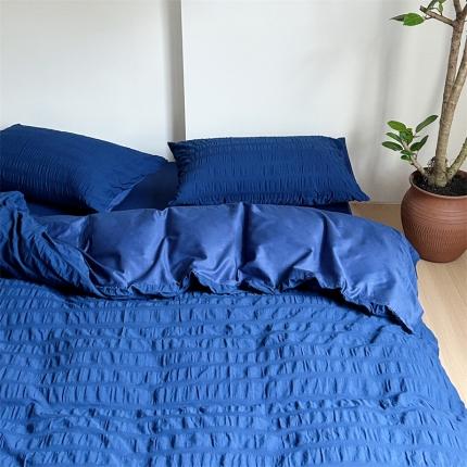 91家纺网 家纺一手货源 找家纺 （总）简家居 2023新款全棉纯色泡泡款四件套