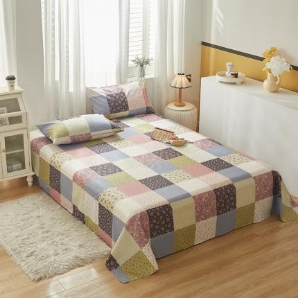 91家纺网 家纺一手货源 找家纺 绫韵2023新款ins小清新碎花全棉13772精梳纯棉单床单 朗尼