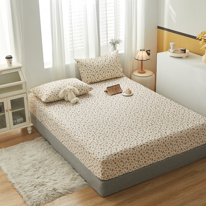 91家纺网 家纺一手货源 找家纺 绫韵2023新款ins小清新碎花全棉13772精梳纯棉单床笠 元气花海