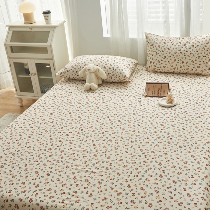 91家纺网 家纺一手货源 找家纺 绫韵2023新款ins小清新碎花全棉13772精梳纯棉单床笠 元气花海