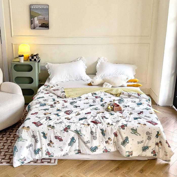 91家纺网 家纺一手货源 找家纺 A类凉豆豆凉感丝幼儿园夏被仿鹅绒儿童夏凉被空调被学生夏天午睡被