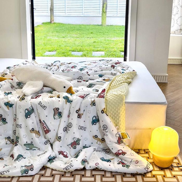 91家纺网 家纺一手货源 找家纺 A类凉豆豆凉感丝幼儿园夏被仿鹅绒儿童夏凉被空调被学生夏天午睡被