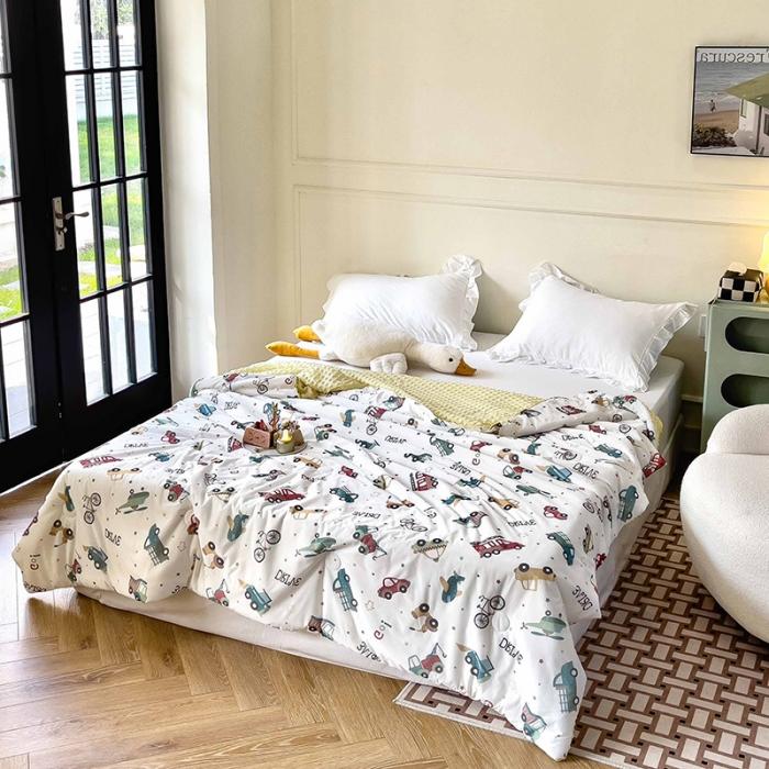 91家纺网 家纺一手货源 找家纺 A类凉豆豆凉感丝幼儿园夏被仿鹅绒儿童夏凉被空调被学生夏天午睡被