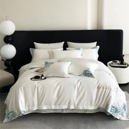 91家纺网 家纺一手货源 找家纺 （总）鼎飞家纺 2023新款星辰系列全棉长绒棉刺绣四件套