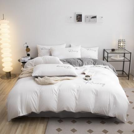 91家纺网 家纺一手货源 找家纺 （总）火麒麟 2023新款亲肤水洗棉轻奢刺绣四件套-倾城系列