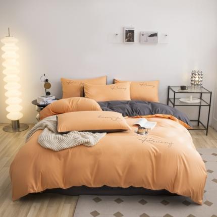 91家纺网 家纺一手货源 找家纺 （总）火麒麟 2023新款亲肤水洗棉轻奢刺绣四件套-倾城系列