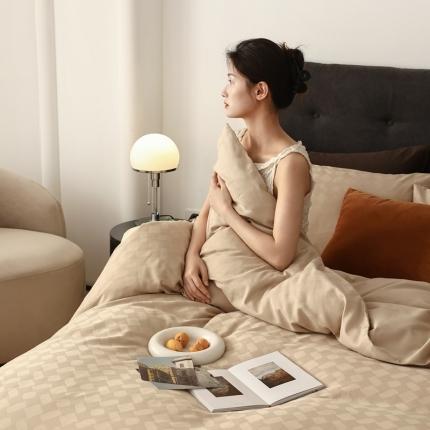 91家纺网 家纺一手货源 找家纺 初拾 2023新款60支全棉水洗提花复古四件套 尼泊尔（驼）