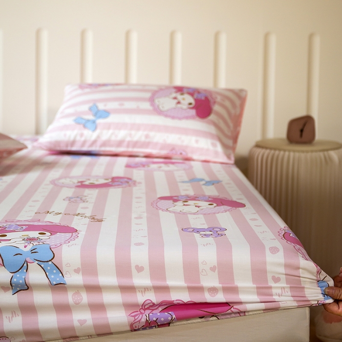 91家纺网 家纺一手货源 找家纺 博雅 2023新款全棉卡通印花床笠 甜心美乐蒂