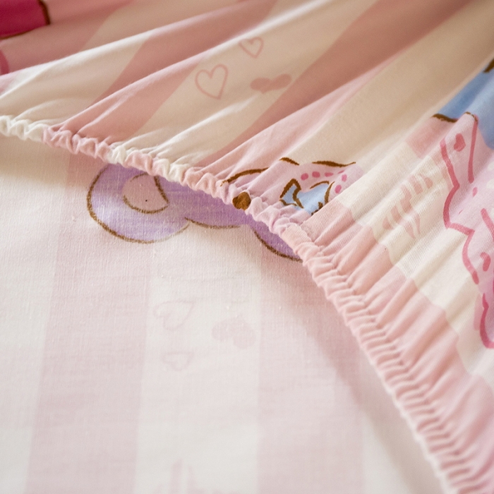 91家纺网 家纺一手货源 找家纺 博雅 2023新款全棉卡通印花床笠 甜心美乐蒂