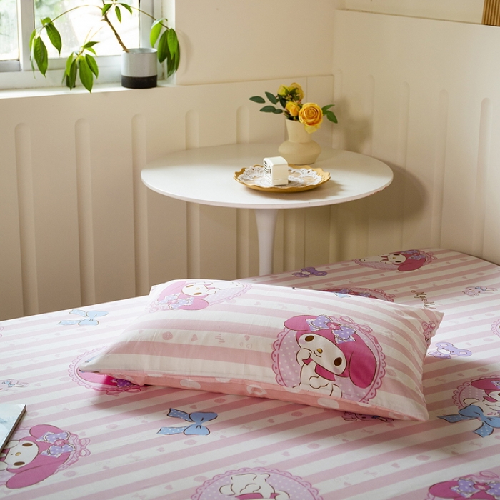 91家纺网 家纺一手货源 找家纺 博雅 2023新款全棉卡通印花床笠 甜心美乐蒂
