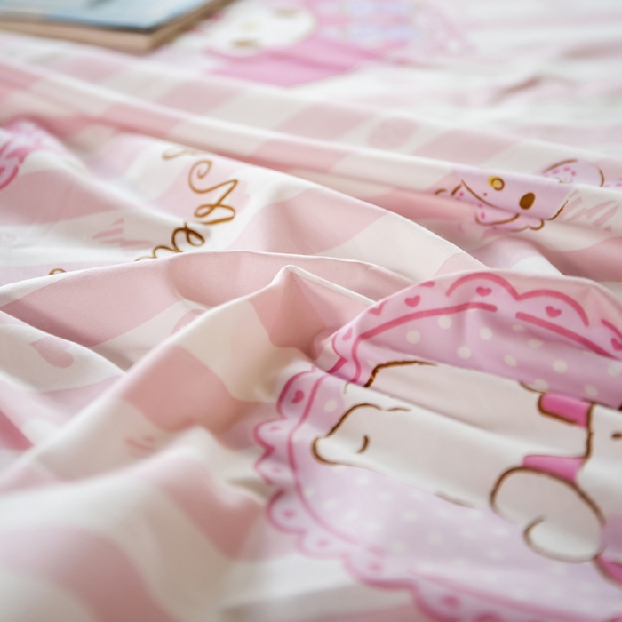 91家纺网 家纺一手货源 找家纺 博雅 2023新款全棉卡通印花床笠 甜心美乐蒂